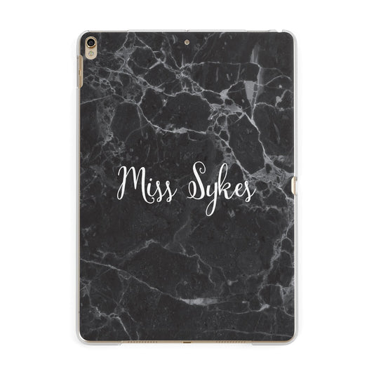 Personalised Surname Marble Apple iPad Gold Case