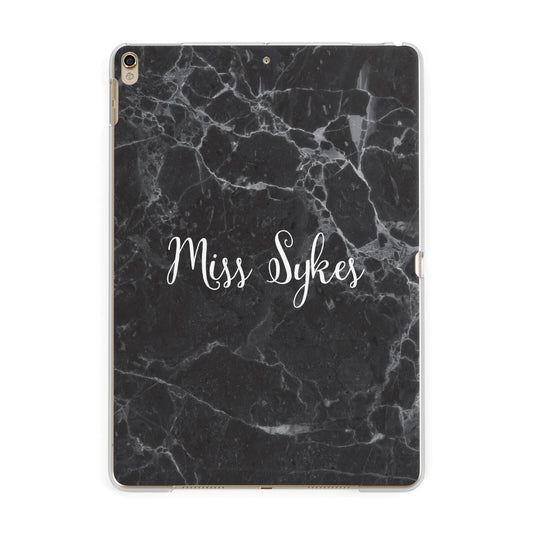 Personalised Surname Marble Apple iPad Gold Case