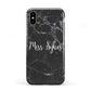 Personalised Surname Marble Apple iPhone XS 3D Tough