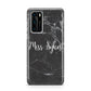 Personalised Surname Marble Huawei P40 Phone Case