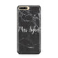 Personalised Surname Marble Huawei Y6 2018