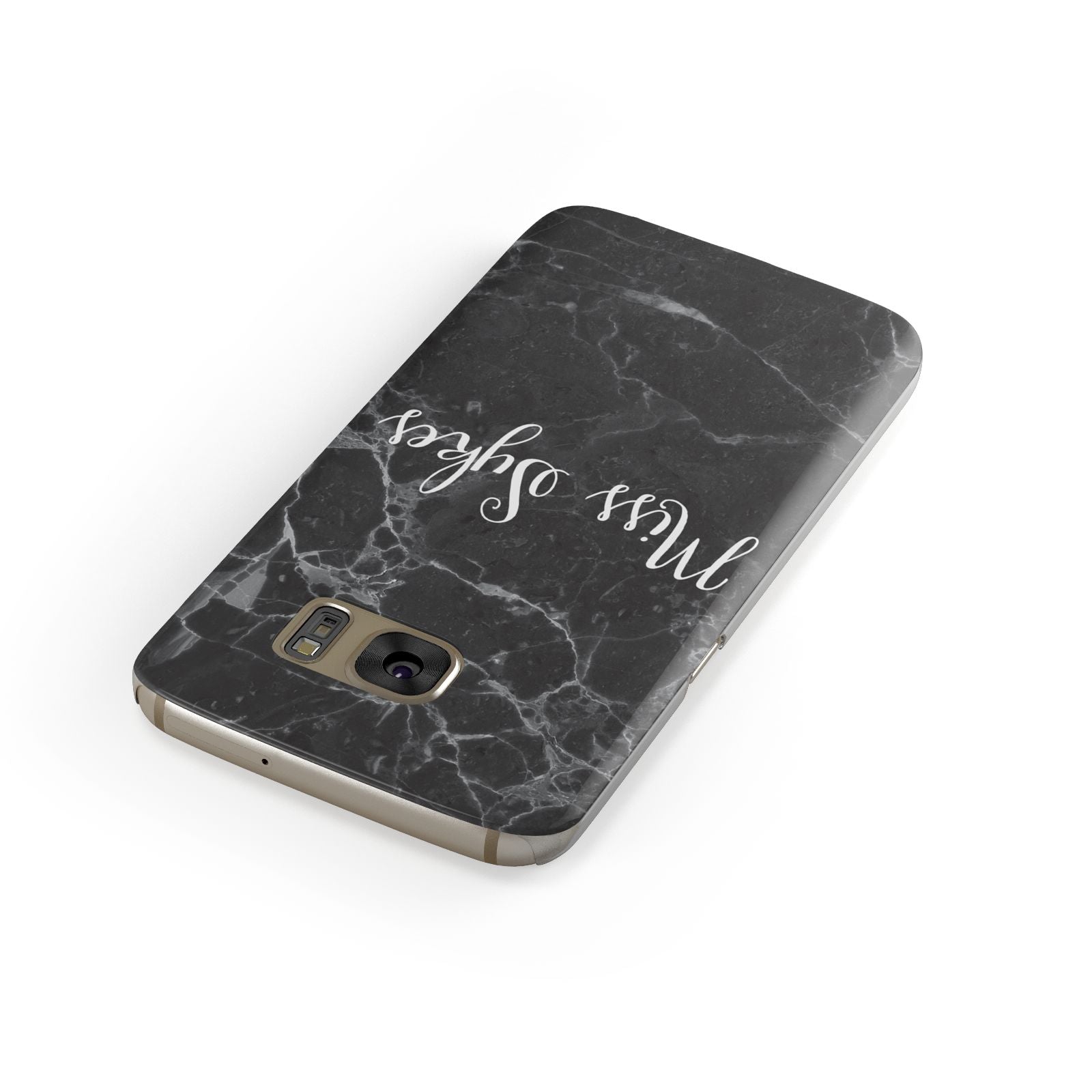 Personalised Surname Marble Samsung Galaxy Case Front Close Up