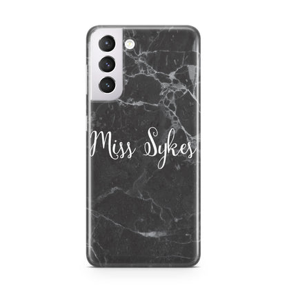 Personalised Surname Marble Samsung S21 Case