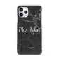 Personalised Surname Marble iPhone 11 Pro 3D Snap Case