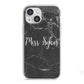 Personalised Surname Marble iPhone 13 Mini TPU Impact Case with White Edges