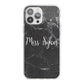 Personalised Surname Marble iPhone 13 Pro Max TPU Impact Case with White Edges