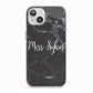 Personalised Surname Marble iPhone 13 TPU Impact Case with White Edges