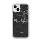 Personalised Surname Marble iPhone 14 Plus Glitter Tough Case Starlight