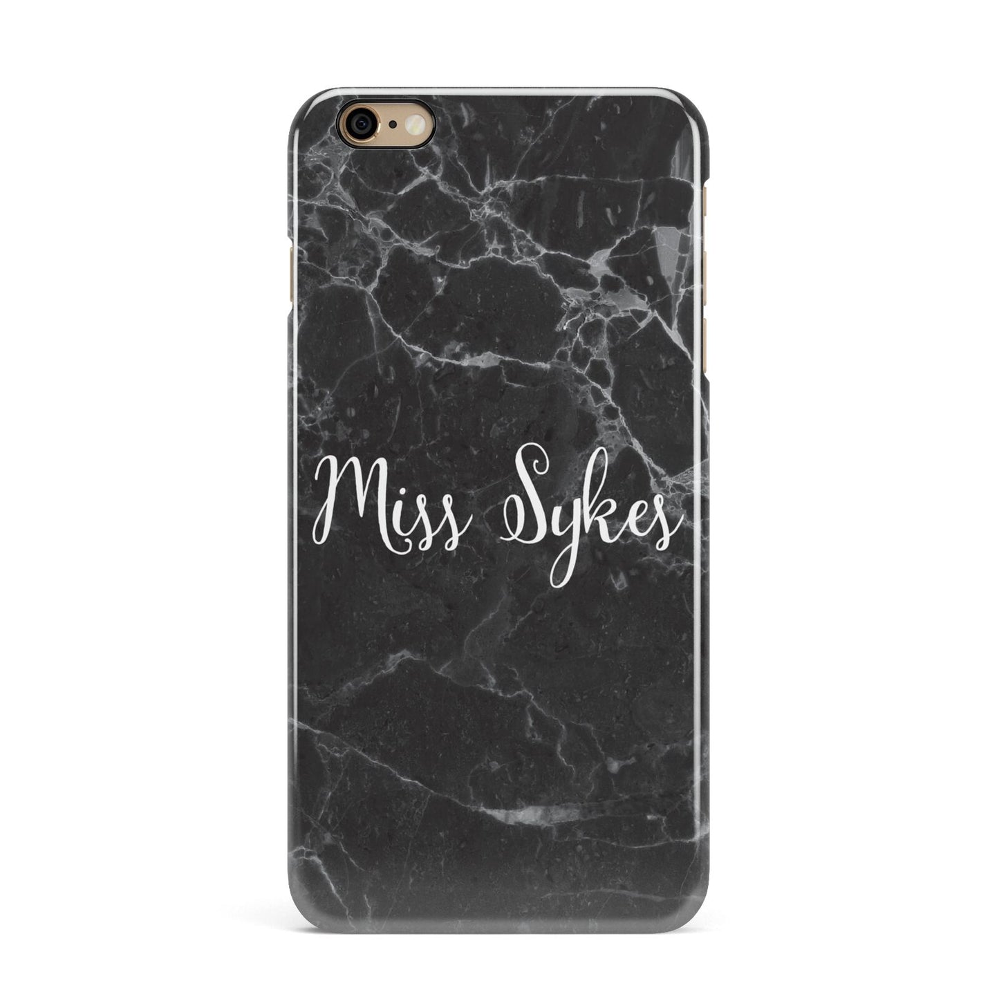 Personalised Surname Marble iPhone 6 Plus 3D Snap Case on Gold Phone