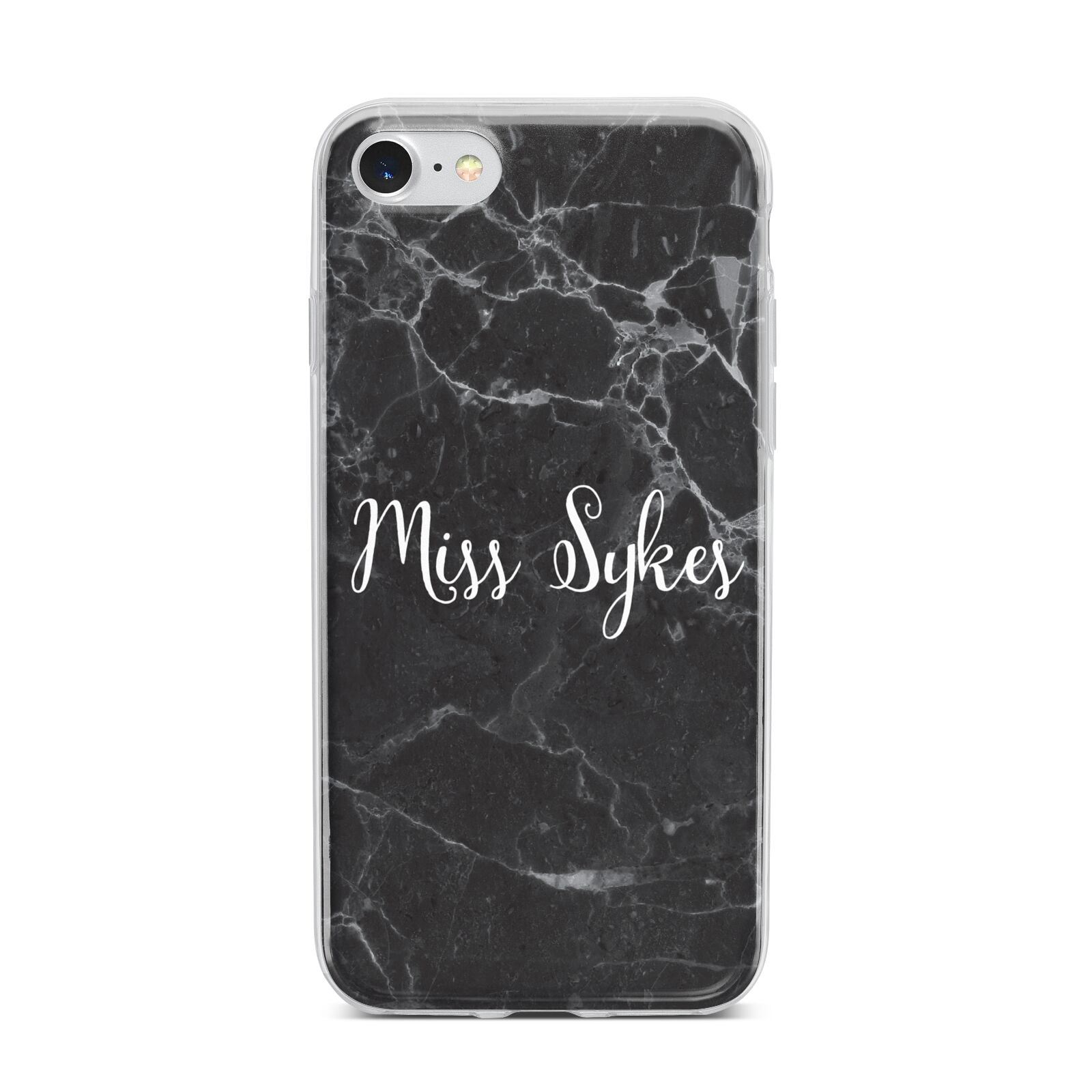 Personalised Surname Marble iPhone 7 Bumper Case on Silver iPhone