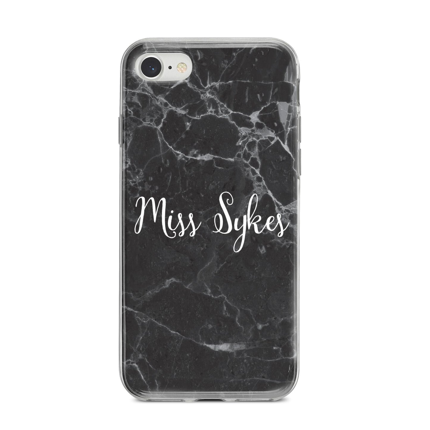 Personalised Surname Marble iPhone 8 Bumper Case on Silver iPhone