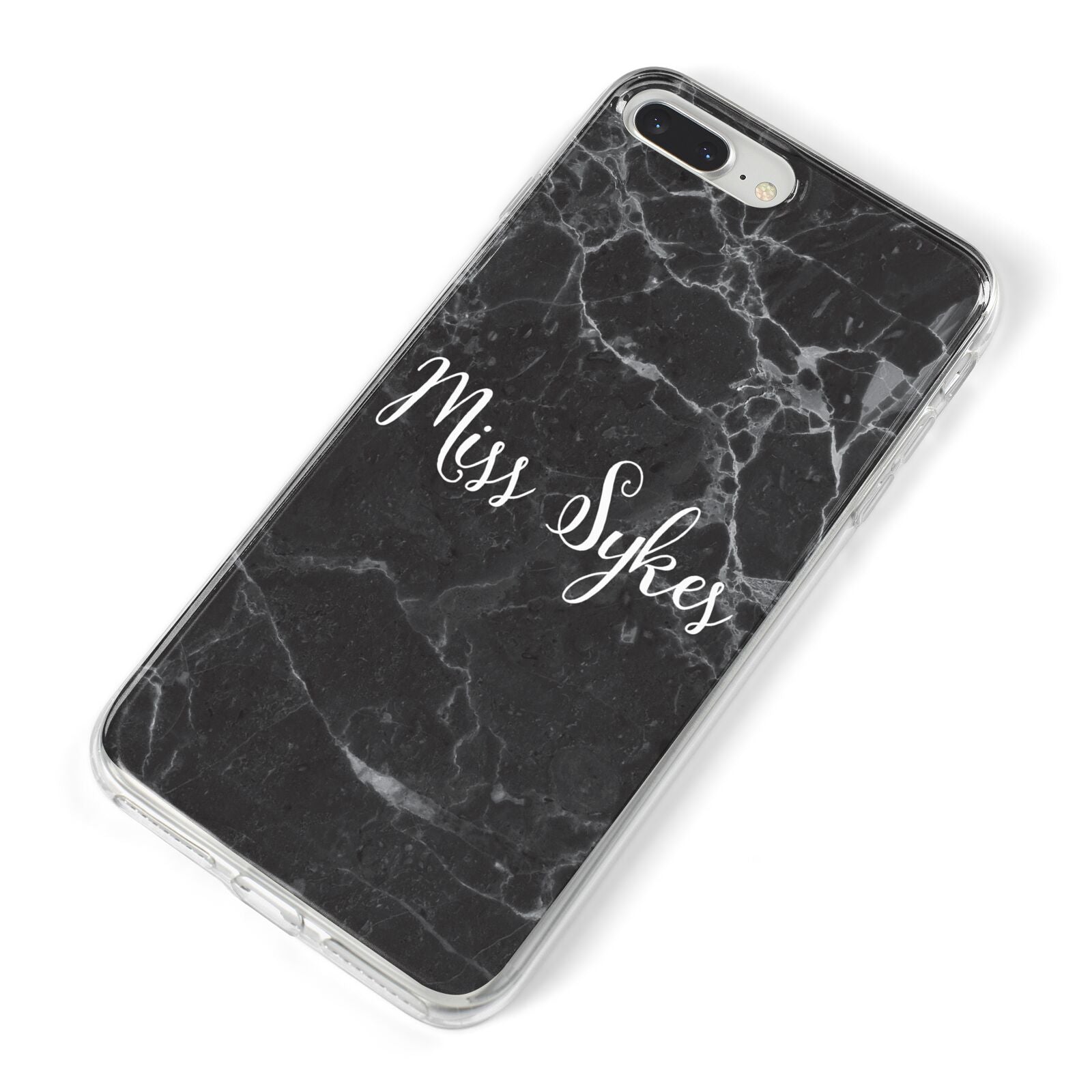 Personalised Surname Marble iPhone 8 Plus Bumper Case on Silver iPhone Alternative Image