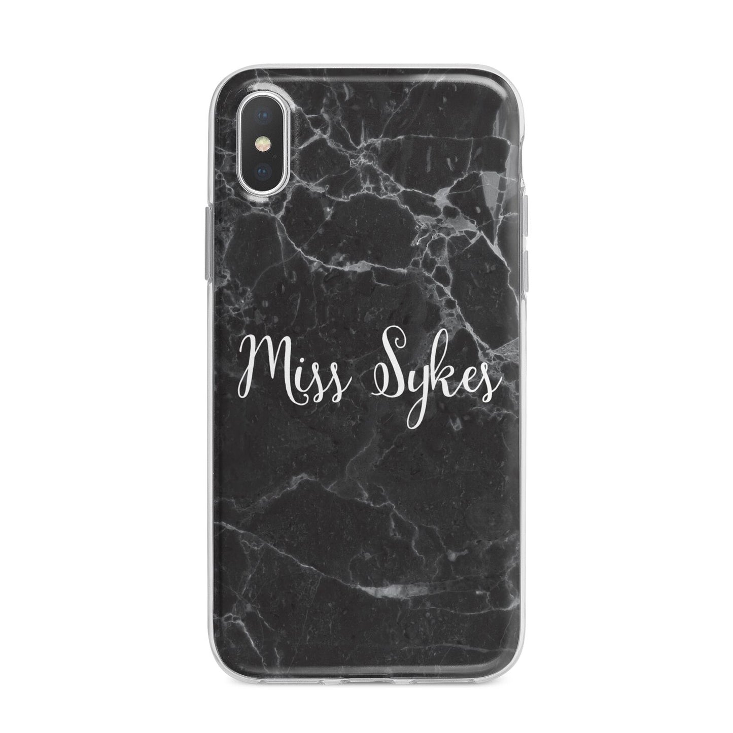 Personalised Surname Marble iPhone X Bumper Case on Silver iPhone Alternative Image 1
