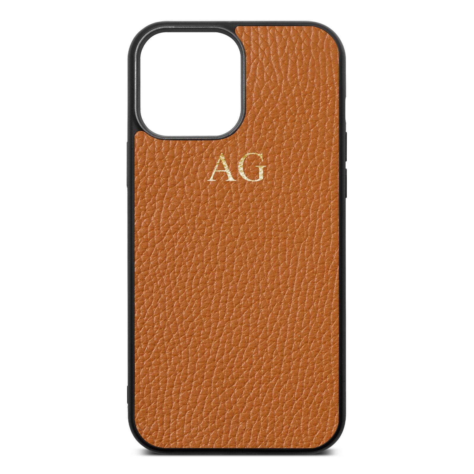 Personalised Tan Pebble Leather iPhone 13 Pro Max Case