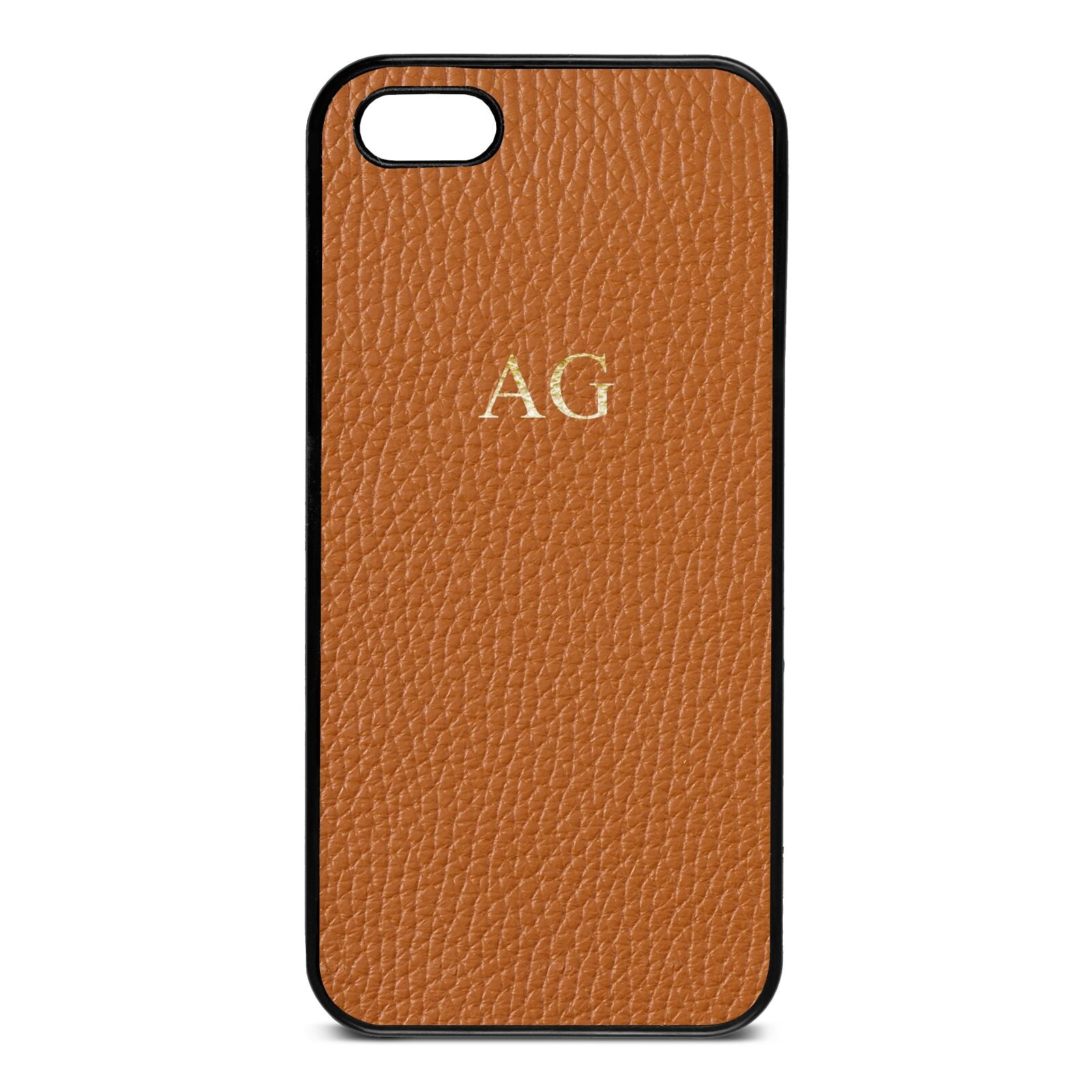Personalised Tan Pebble Leather iPhone 5 Case
