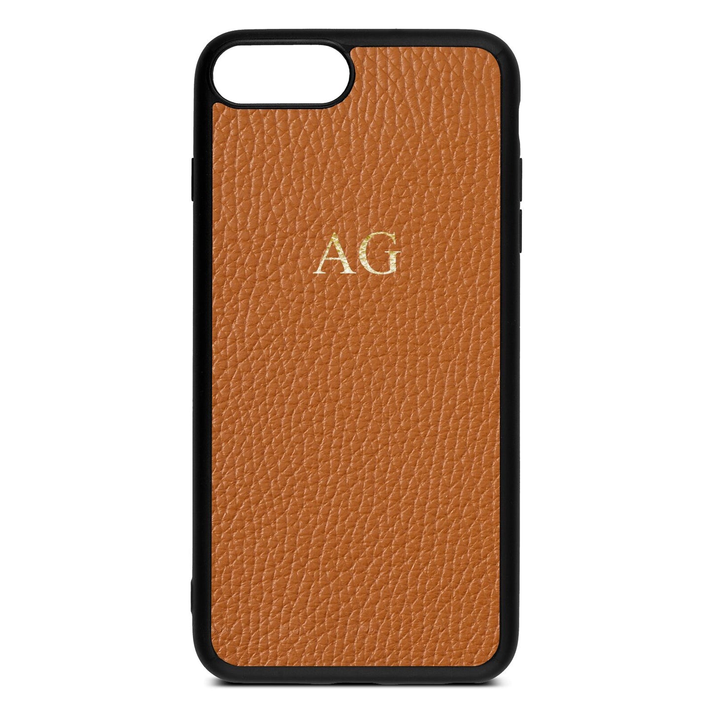 Personalised Tan Pebble Leather iPhone 8 Plus Case