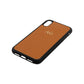 Personalised Tan Pebble Leather iPhone Xr Case Side Angle