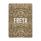 Personalised Tan Snakeskin Apple iPad Gold Case