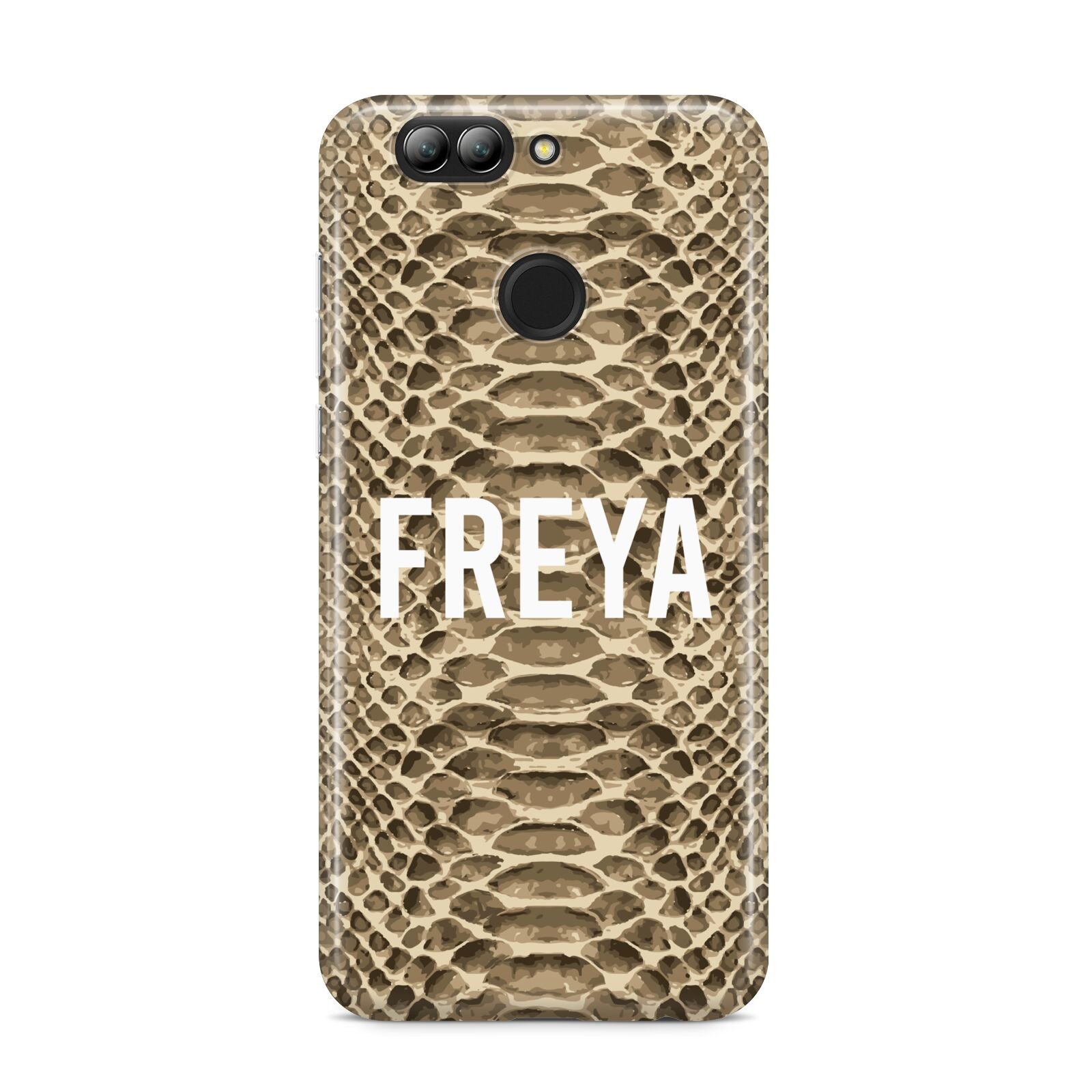Personalised Tan Snakeskin Huawei Nova 2s Phone Case