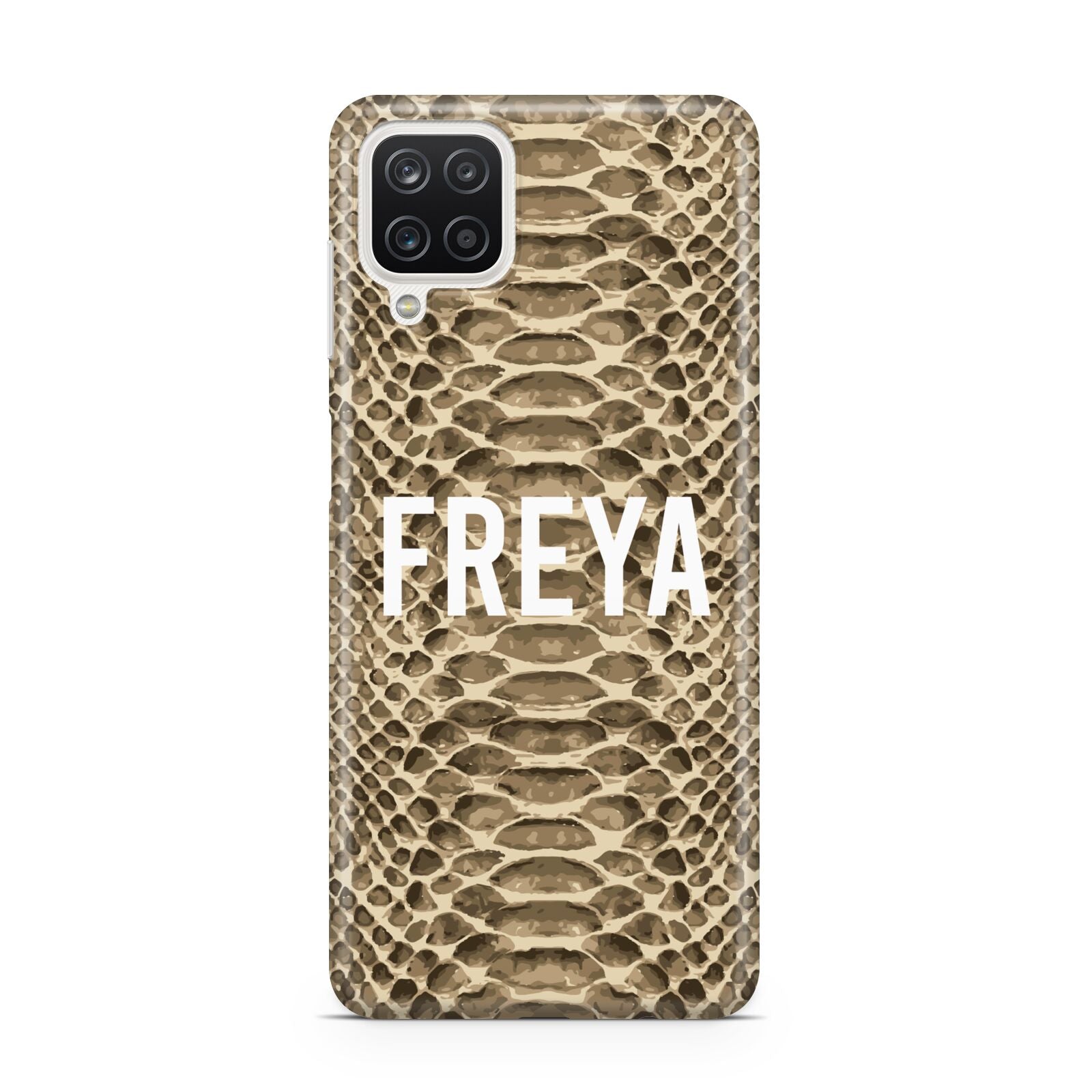 Personalised Tan Snakeskin Samsung A12 Case