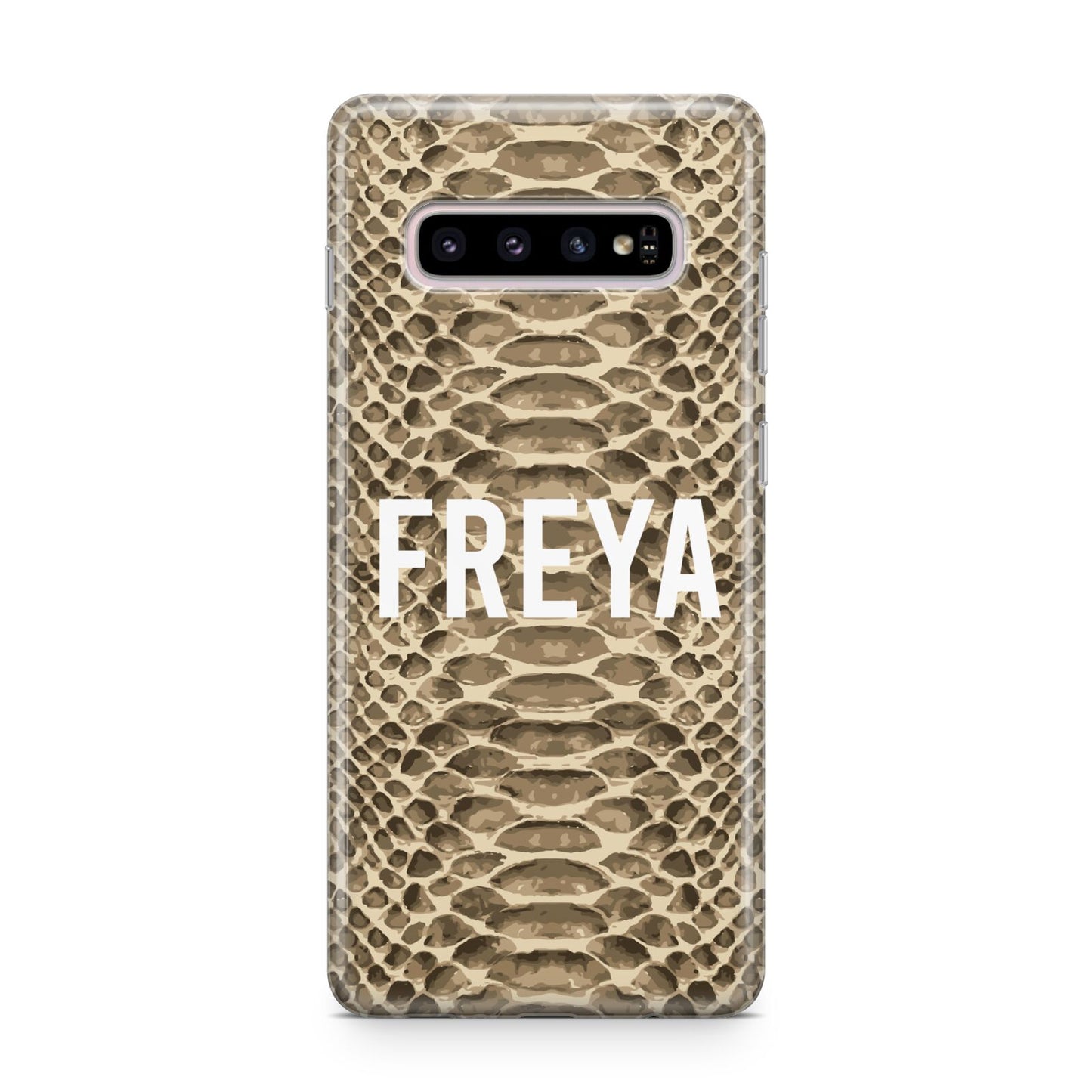 Personalised Tan Snakeskin Samsung Galaxy S10 Plus Case