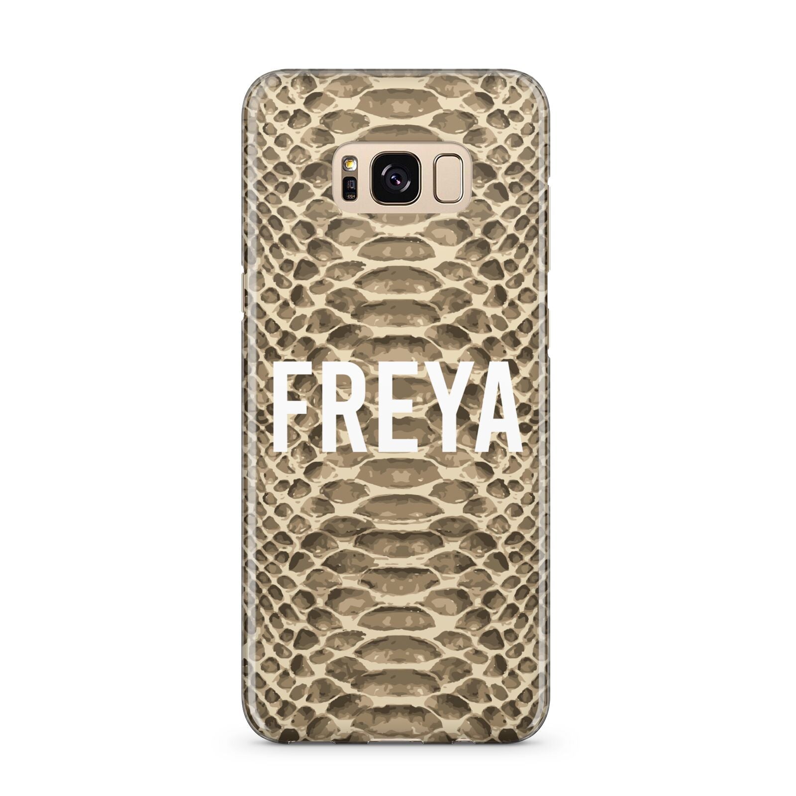 Personalised Tan Snakeskin Samsung Galaxy S8 Plus Case