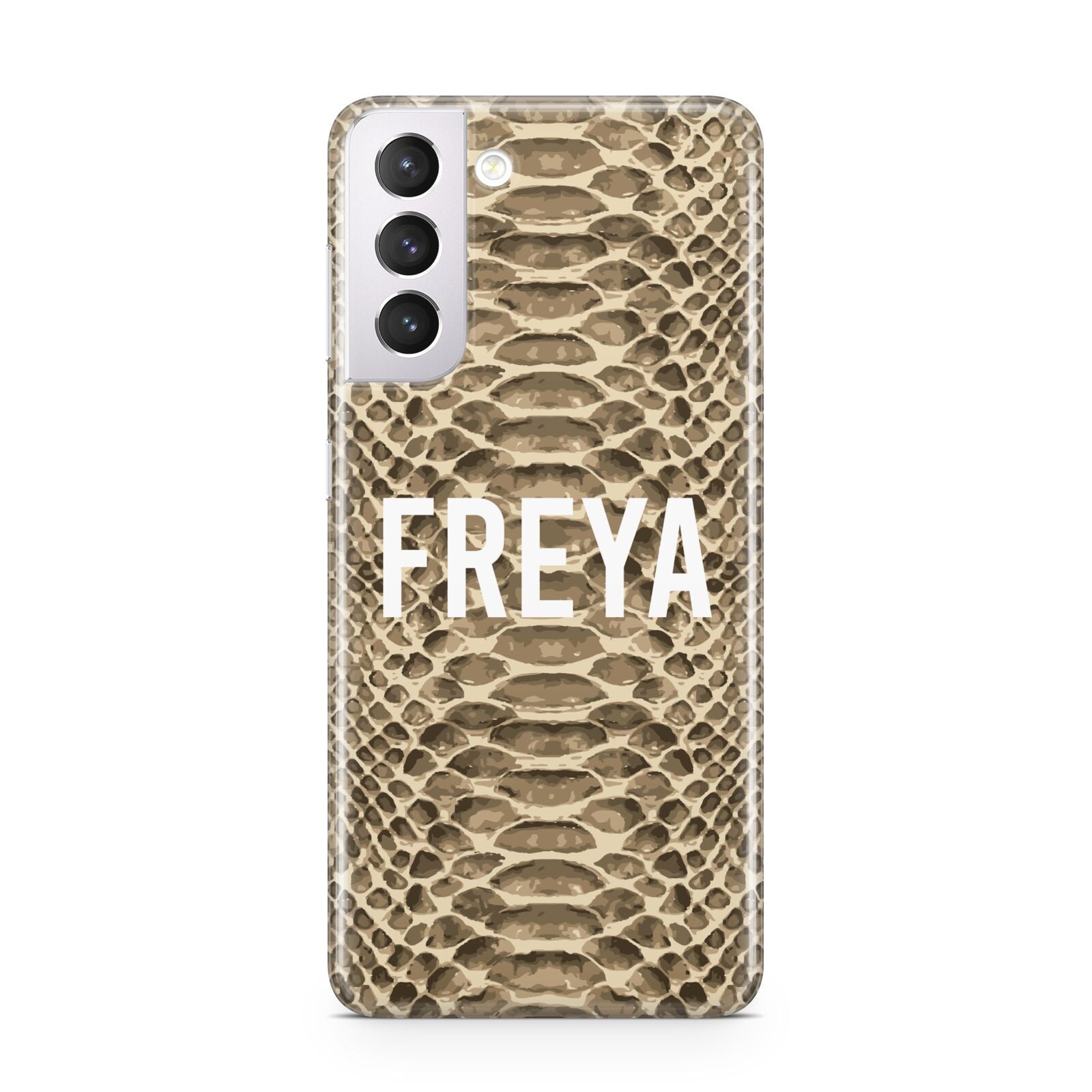 Personalised Tan Snakeskin Samsung S21 Case