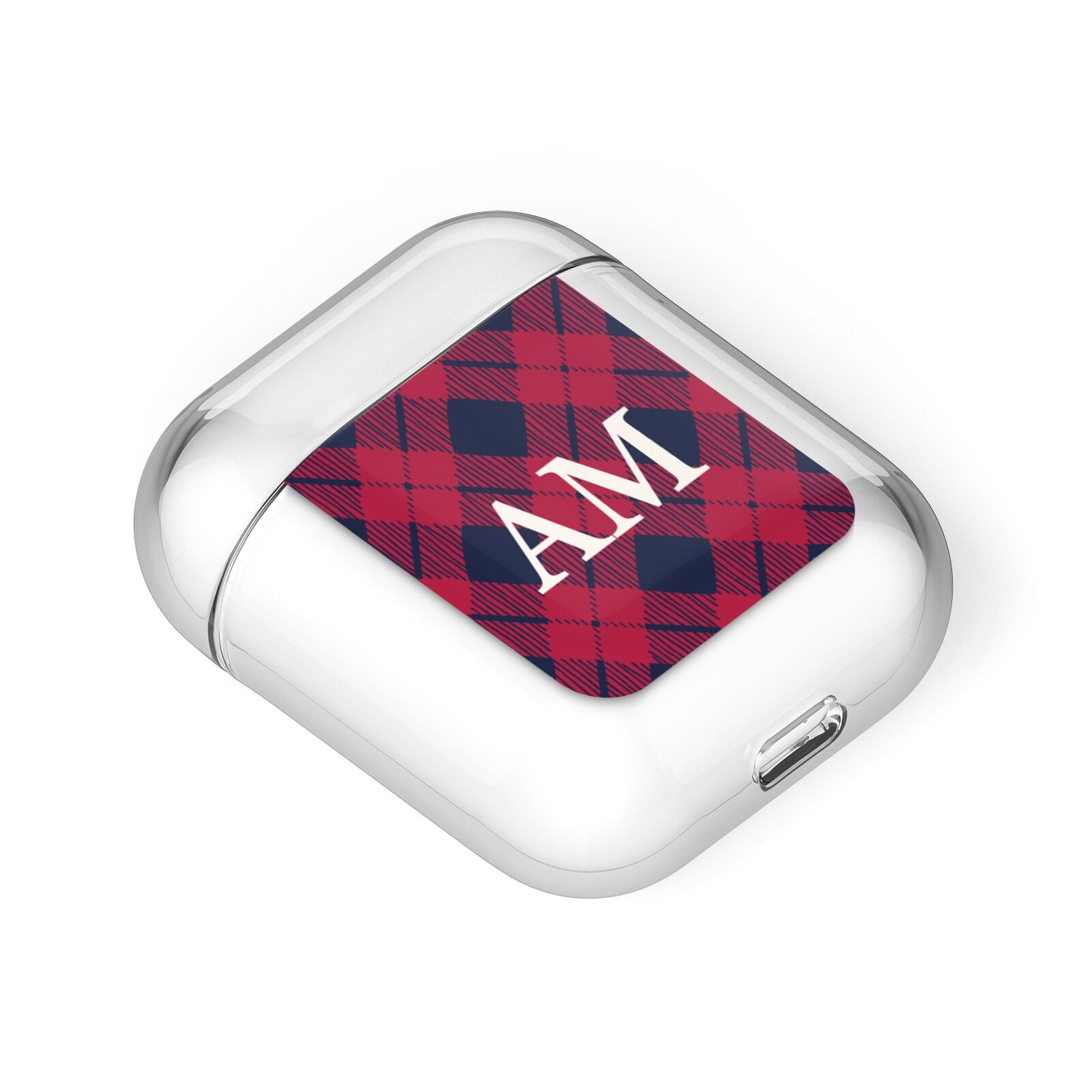 Personalised Tartan AirPods Case Laid Flat