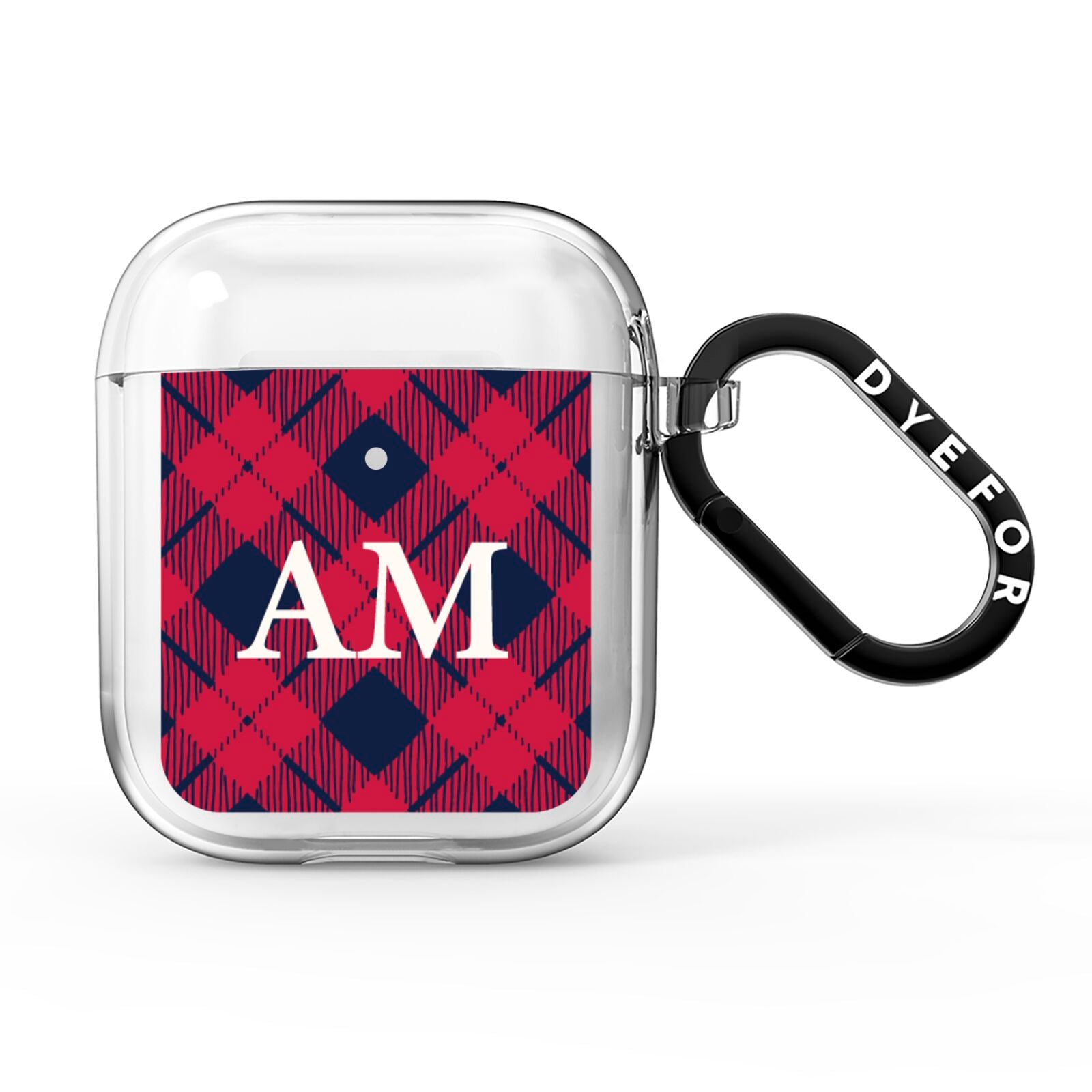 Personalised Tartan AirPods Clear Case