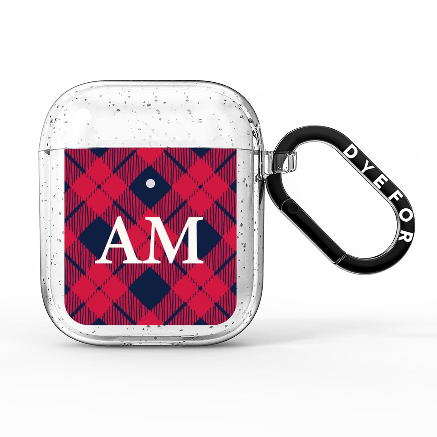 Personalised Tartan AirPods Glitter Case