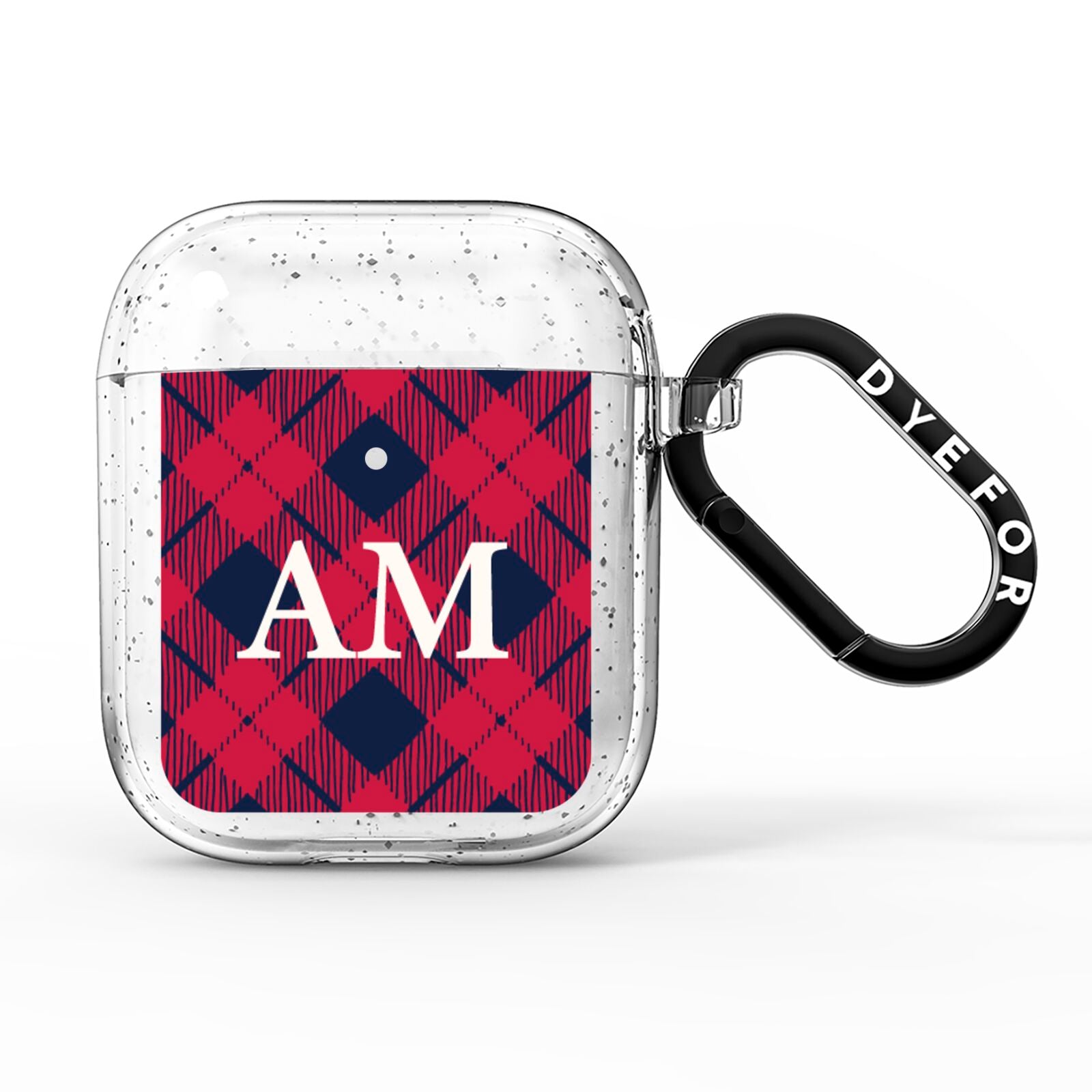Personalised Tartan AirPods Glitter Case