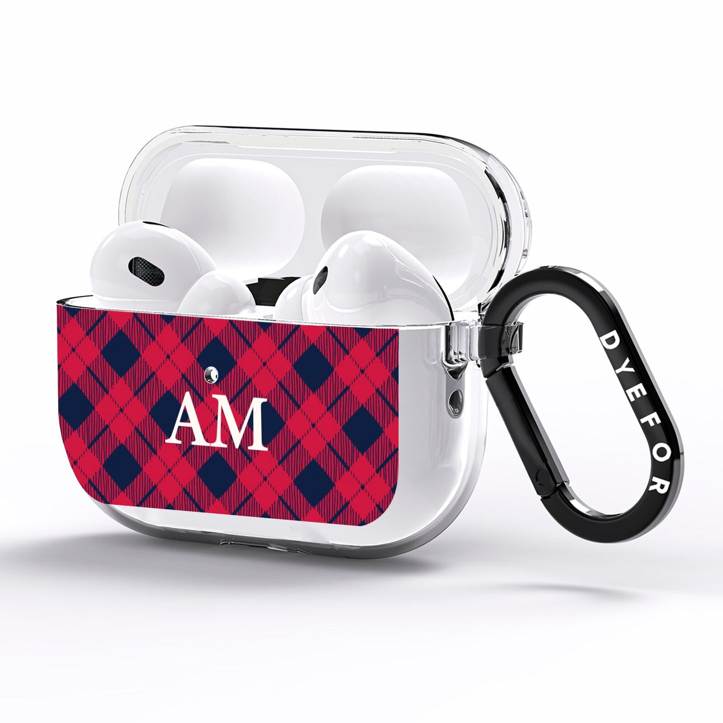 Personalised Tartan AirPods Pro Clear Case Side Image