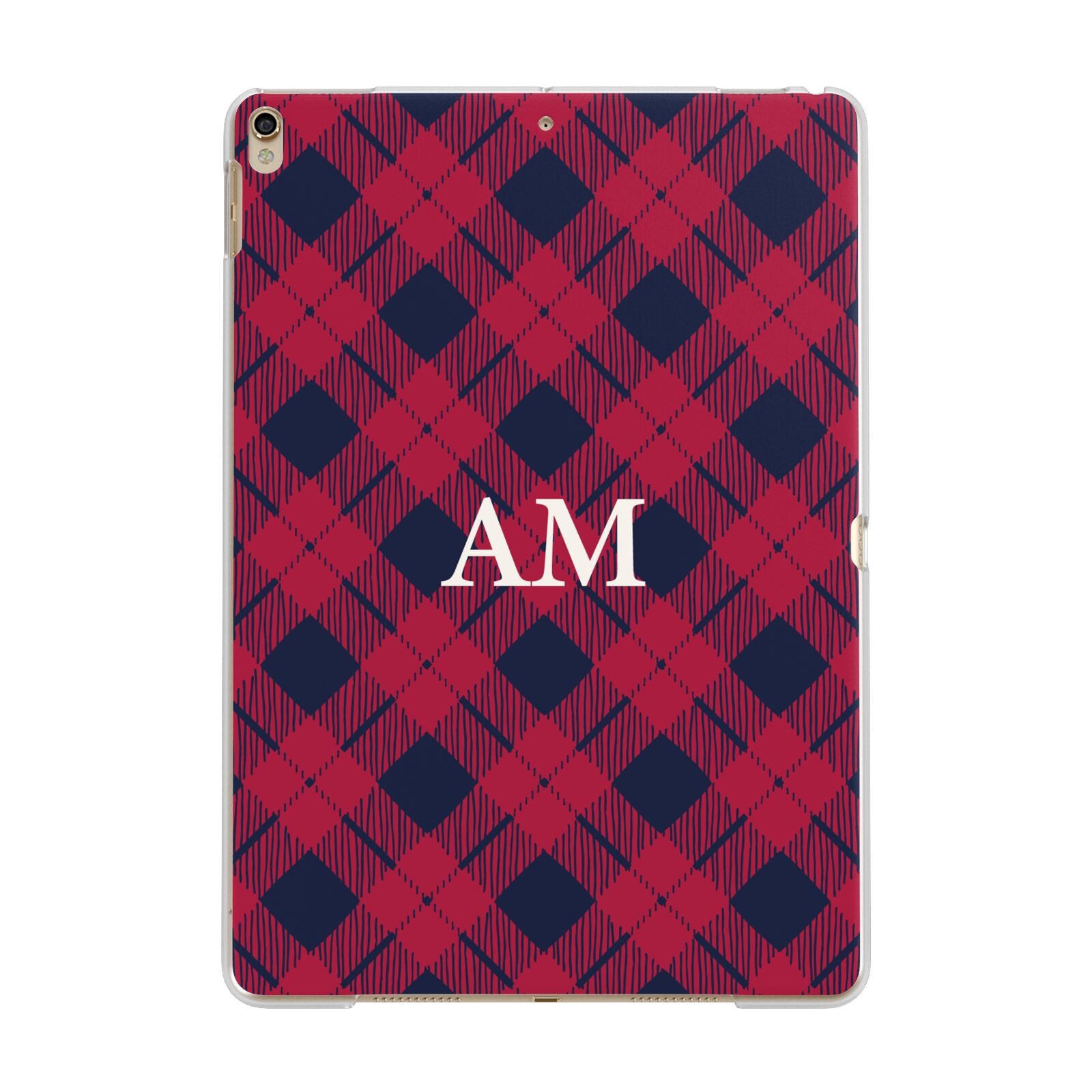 Personalised Tartan Apple iPad Gold Case