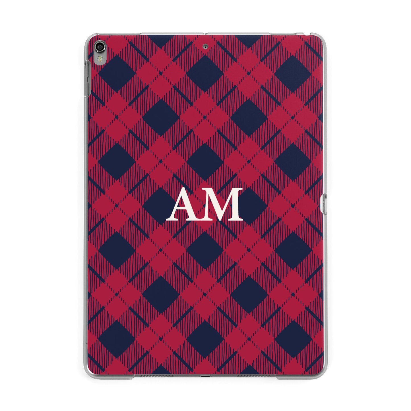 Personalised Tartan Apple iPad Grey Case