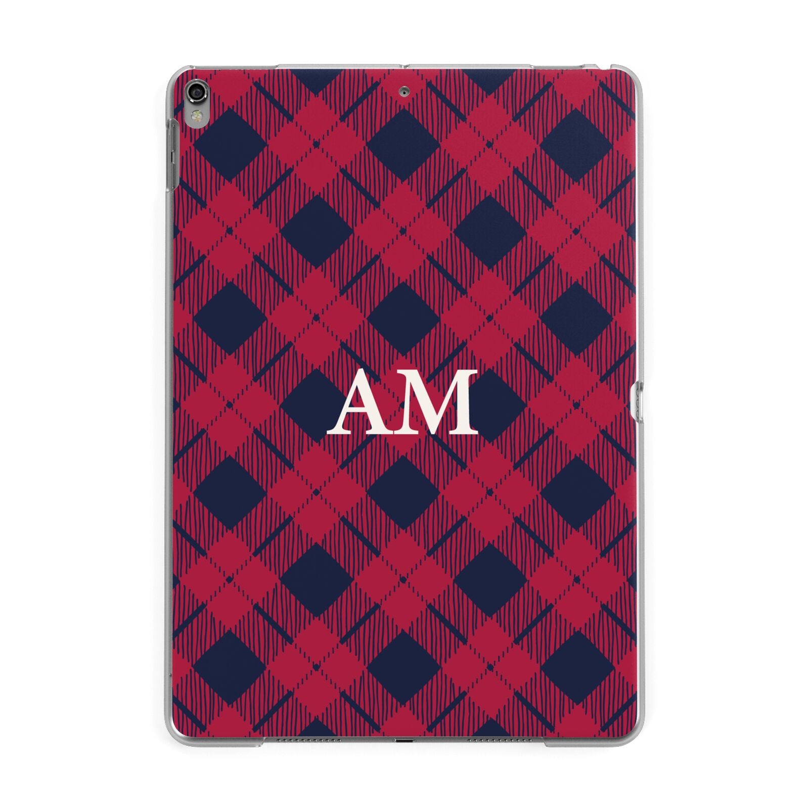 Personalised Tartan Apple iPad Grey Case