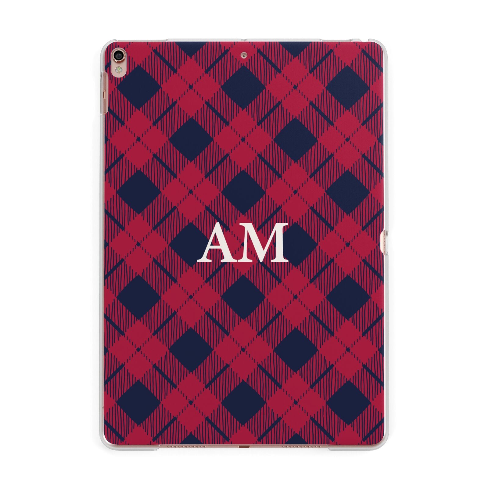 Personalised Tartan Apple iPad Rose Gold Case