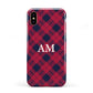 Personalised Tartan Apple iPhone XS 3D Tough