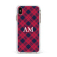 Personalised Tartan Apple iPhone Xs Max Impact Case White Edge on Gold Phone