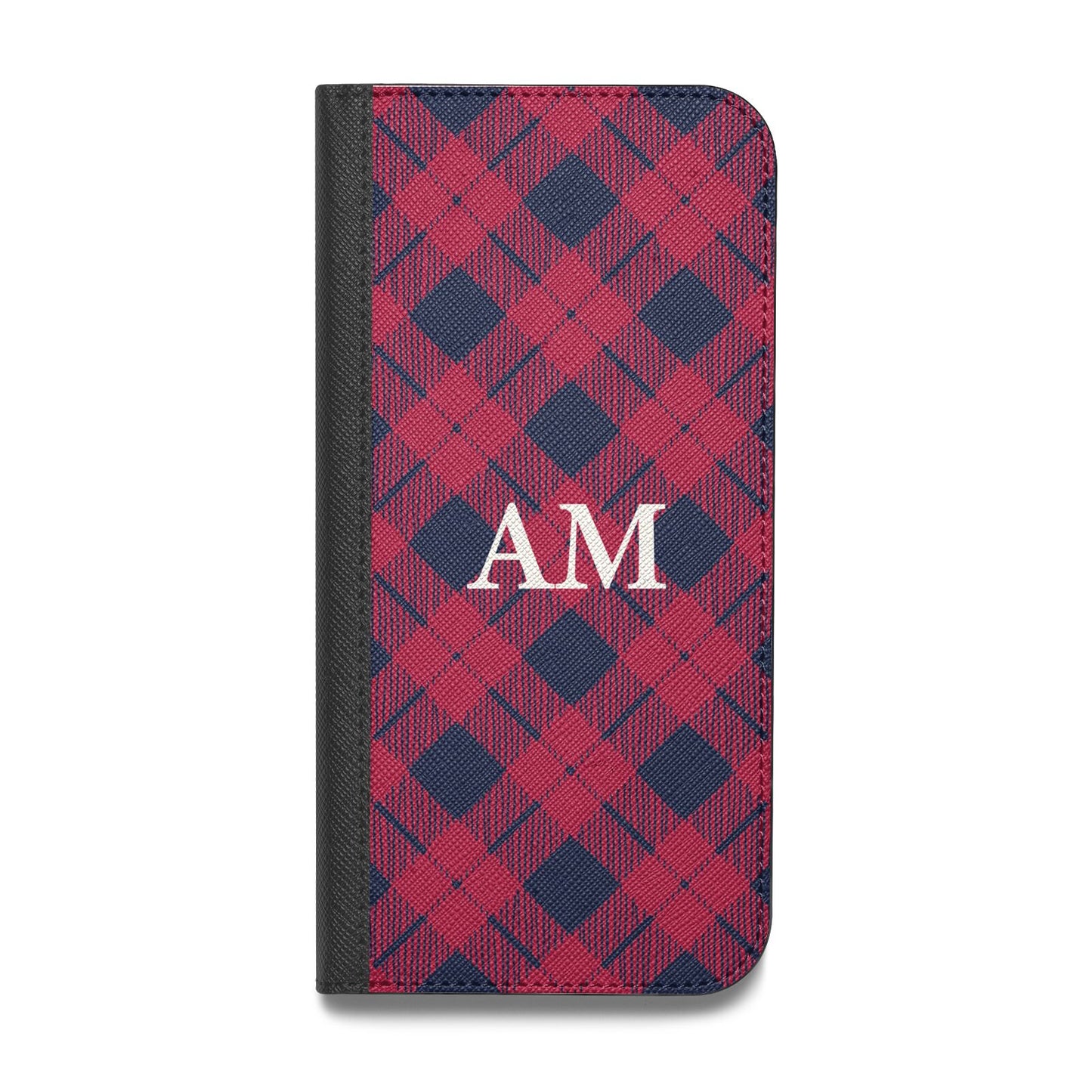 Personalised Tartan Vegan Leather Flip Samsung Case