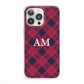 Personalised Tartan iPhone 13 Pro Clear Bumper Case