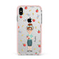 Personalised Teacher Cartoon Apple iPhone Xs Max Impact Case Pink Edge on Silver Phone