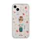 Personalised Teacher Cartoon iPhone 14 Plus Glitter Tough Case Starlight