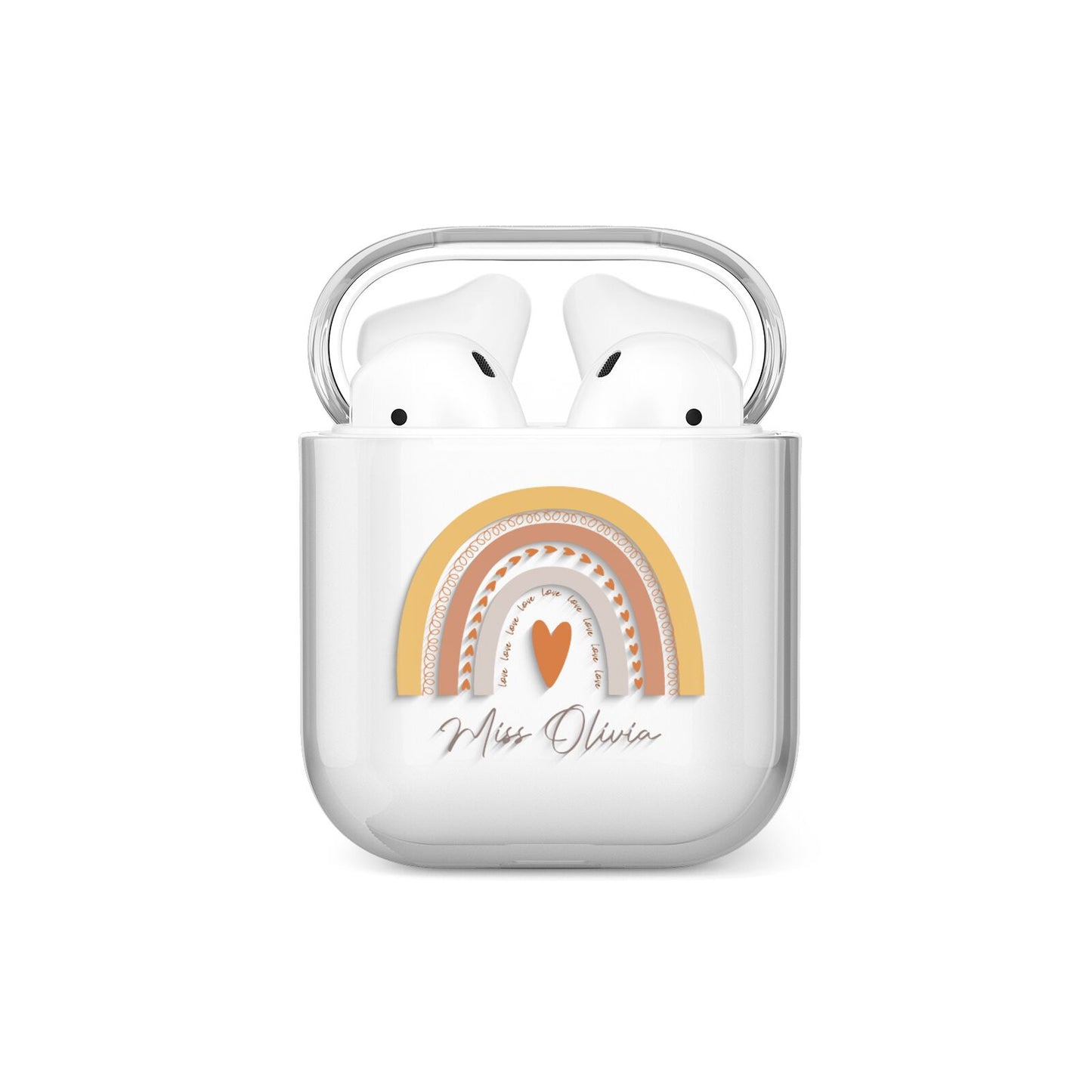 Personalised Teacher Neutral Rainbow AirPods Case