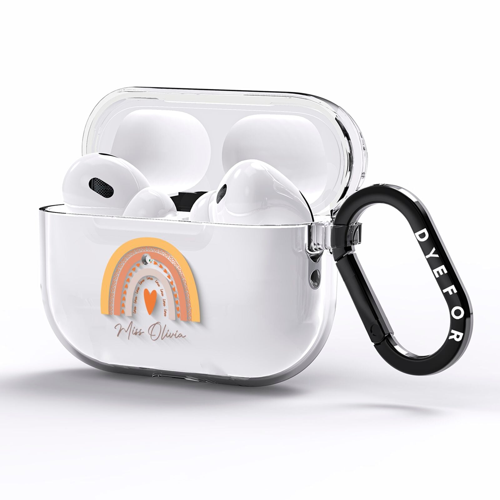 Personalised Teacher Neutral Rainbow AirPods Pro Clear Case Side Image