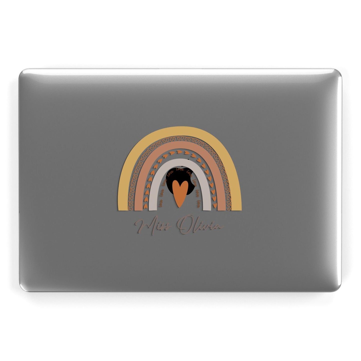 Personalised Teacher Neutral Rainbow Apple MacBook Case