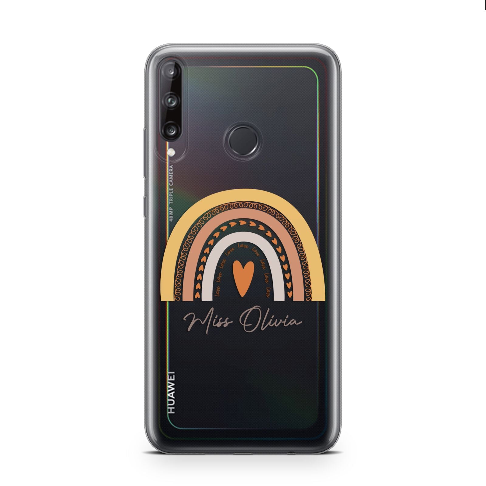 Personalised Teacher Neutral Rainbow Huawei P40 Lite E Phone Case