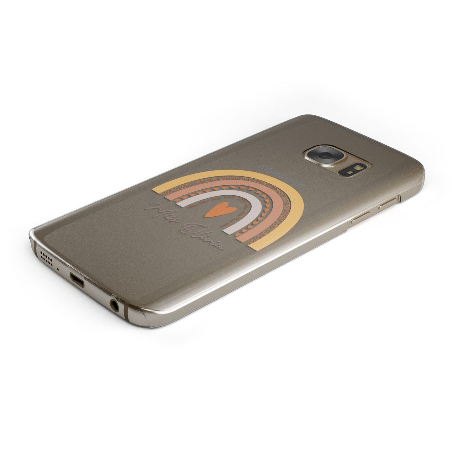 Personalised Teacher Neutral Rainbow Samsung Galaxy Case Bottom Cutout
