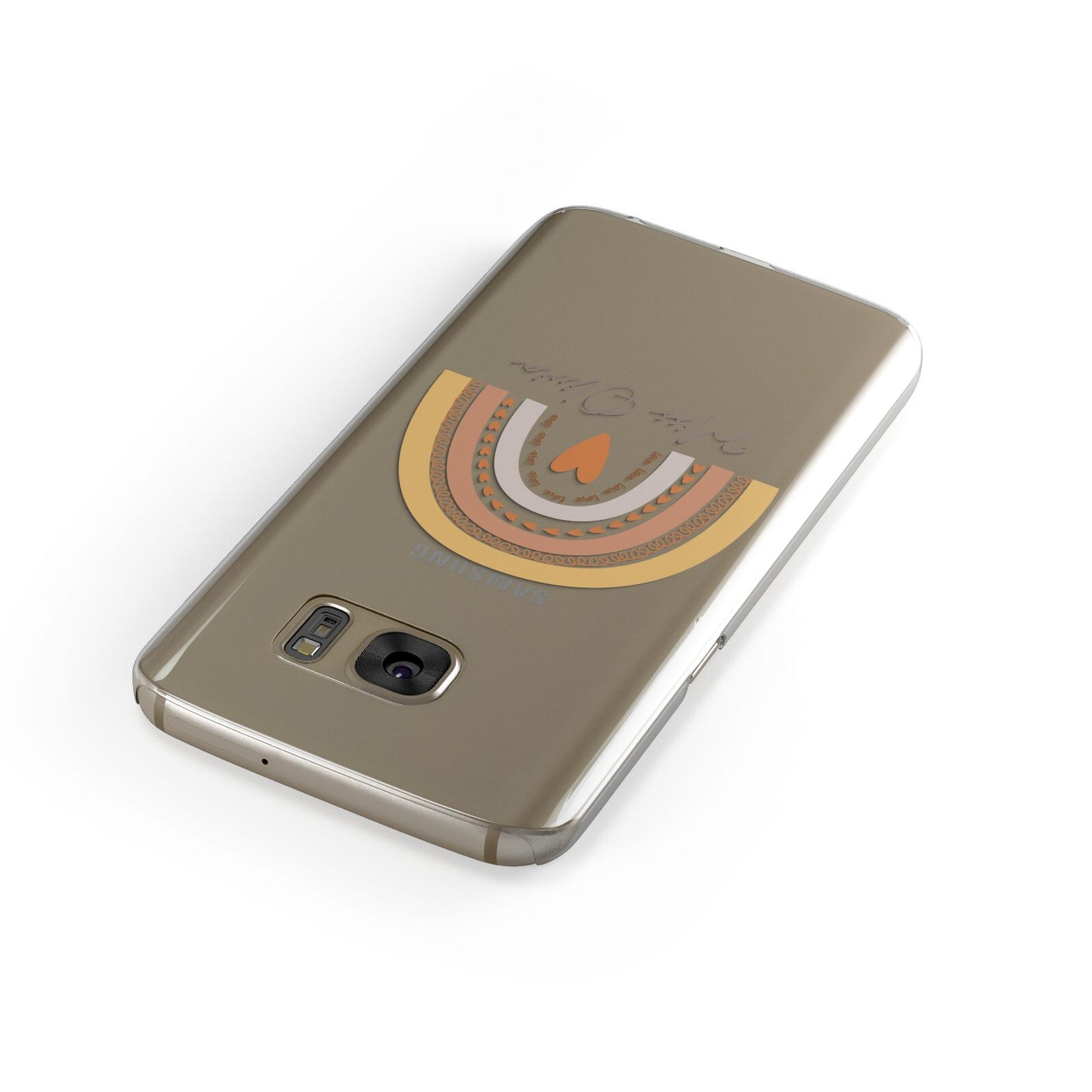 Personalised Teacher Neutral Rainbow Samsung Galaxy Case Front Close Up