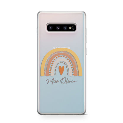 Personalised Teacher Neutral Rainbow Samsung Galaxy S10 Case