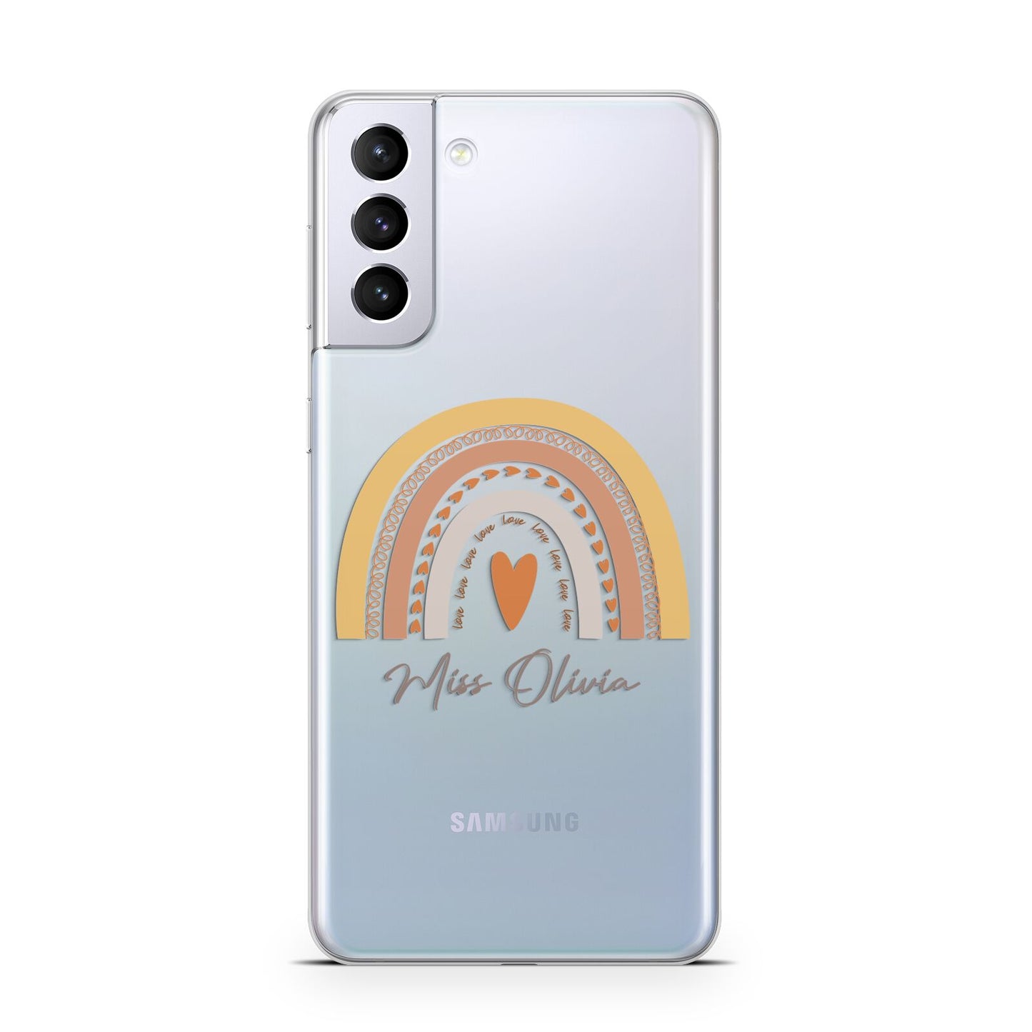 Personalised Teacher Neutral Rainbow Samsung S21 Plus Phone Case